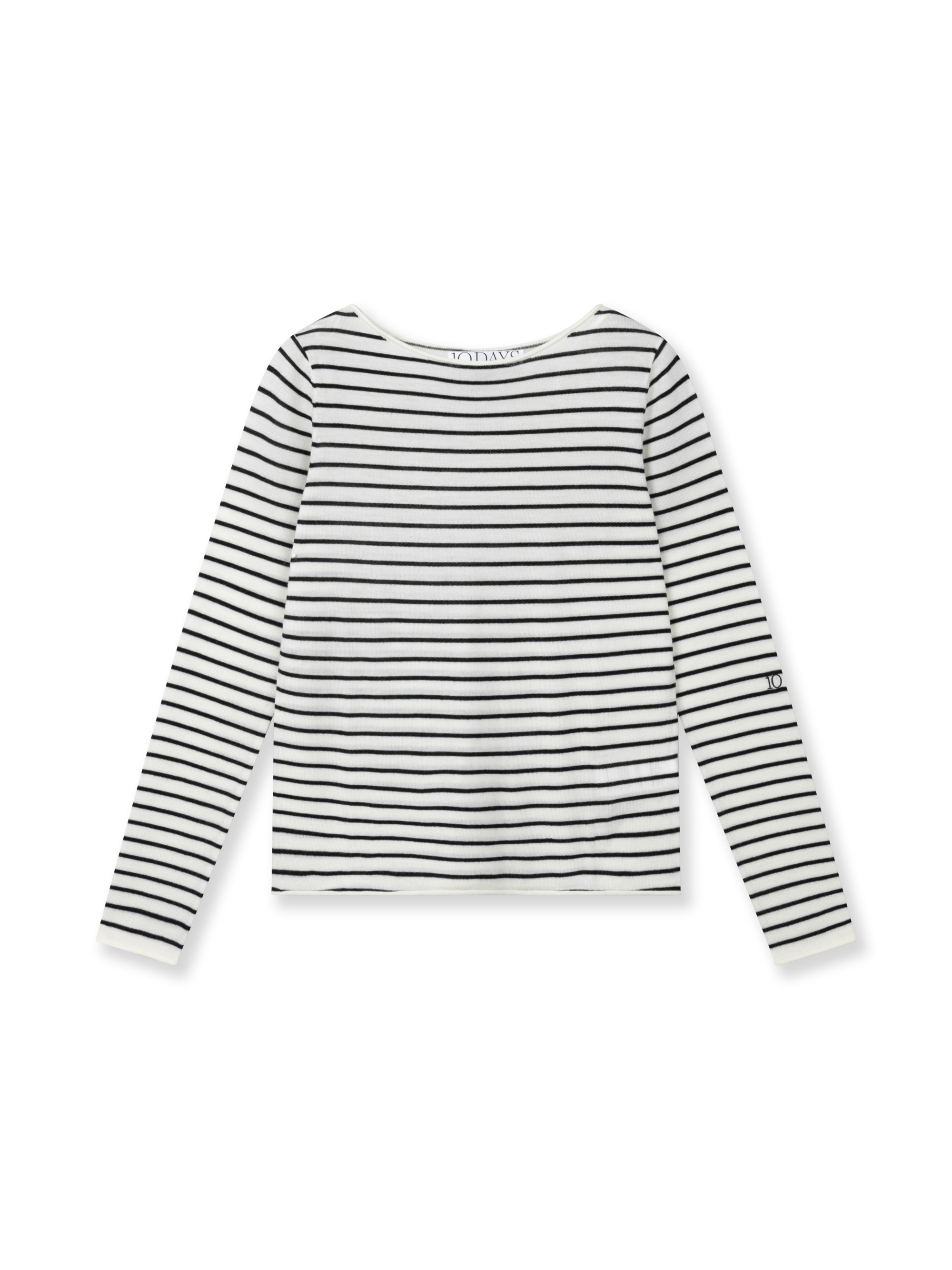 10 Days - Feinstrickpullover stripes ecru/black