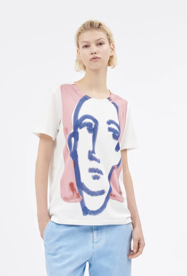 ODEEH - T-Shirt mit Portrait Print