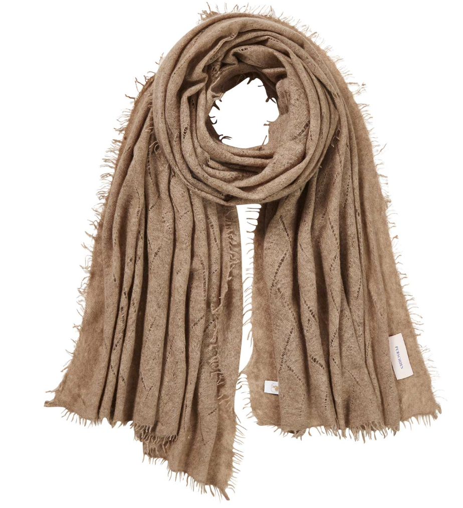 Pur Schoen – Kaschmirschal AJOUR in Taube