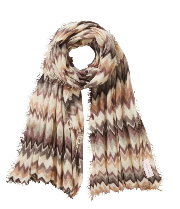 Pur Schoen - Cashmereschal Chevron coffee spacegrey