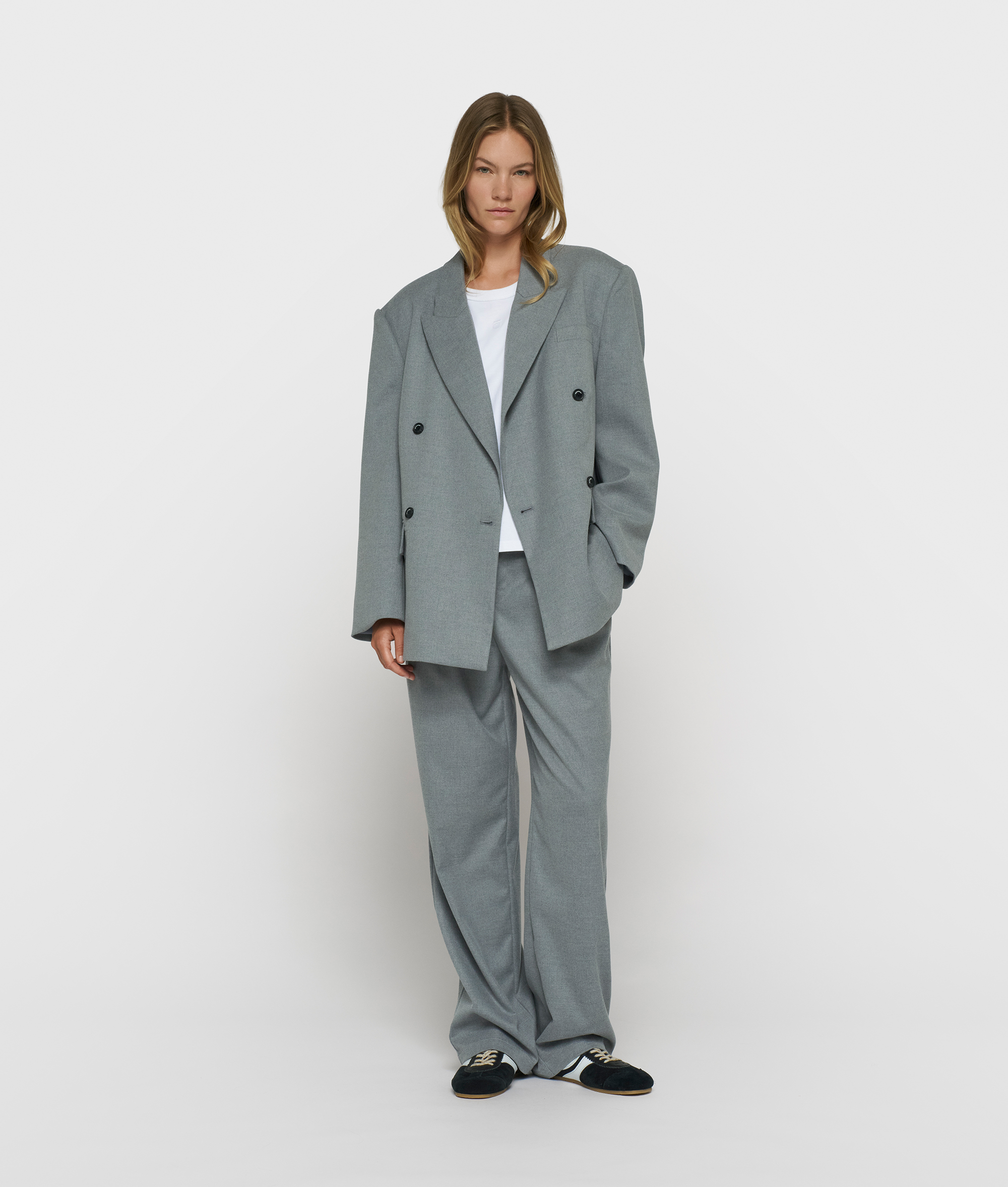10 Days - Oversize Blazer Grau aus Viskose-Mix