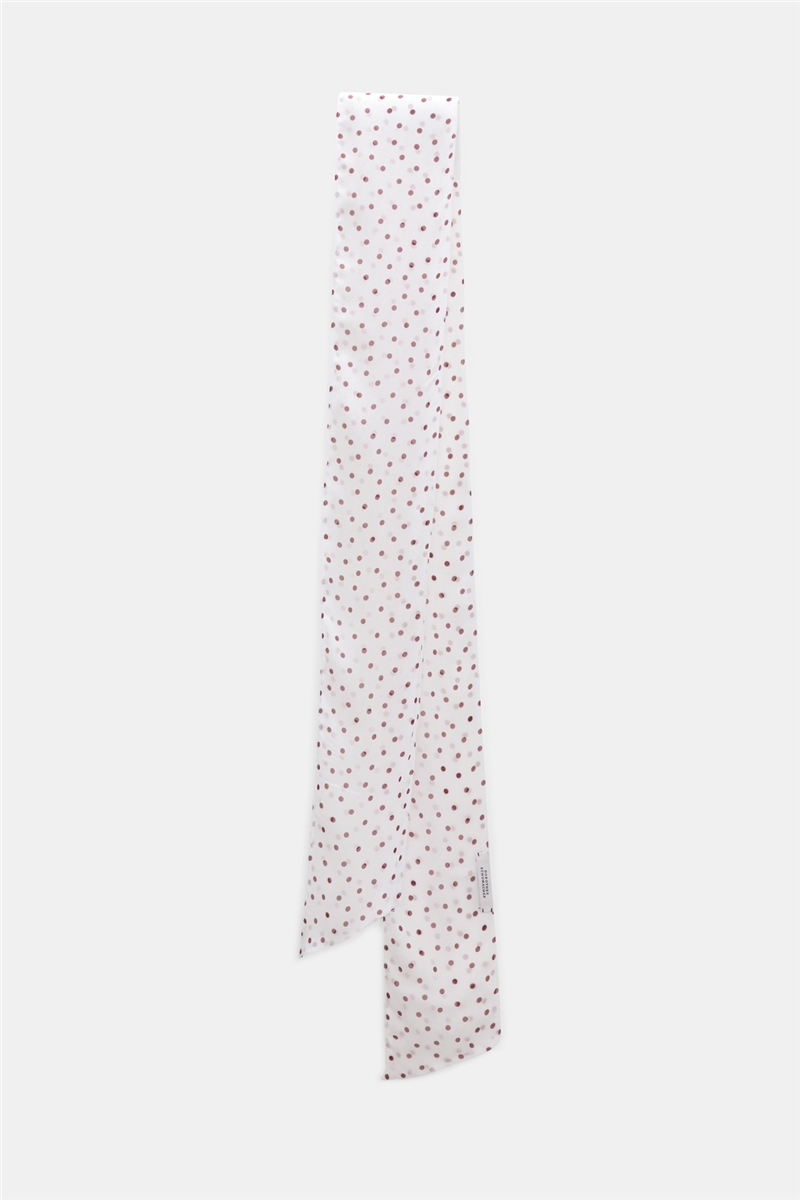 Dorothee Schumacher - DANCING DOT Scarf Small Bordeaux Dots | Viskose-Georgette Schal mit Polka-Dot-Print