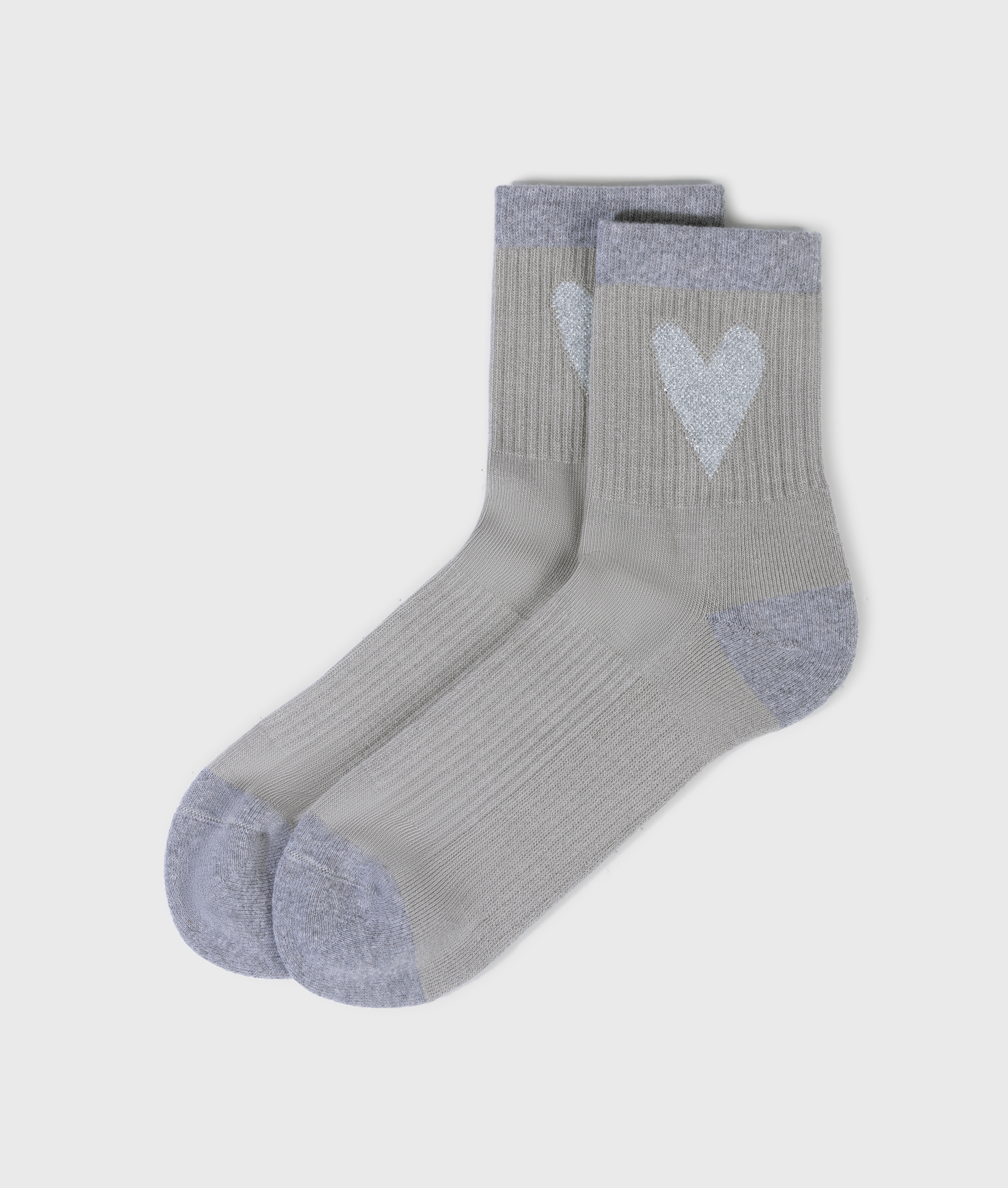 10 Days - Heart Socken Stone Gerippt mit Lurex