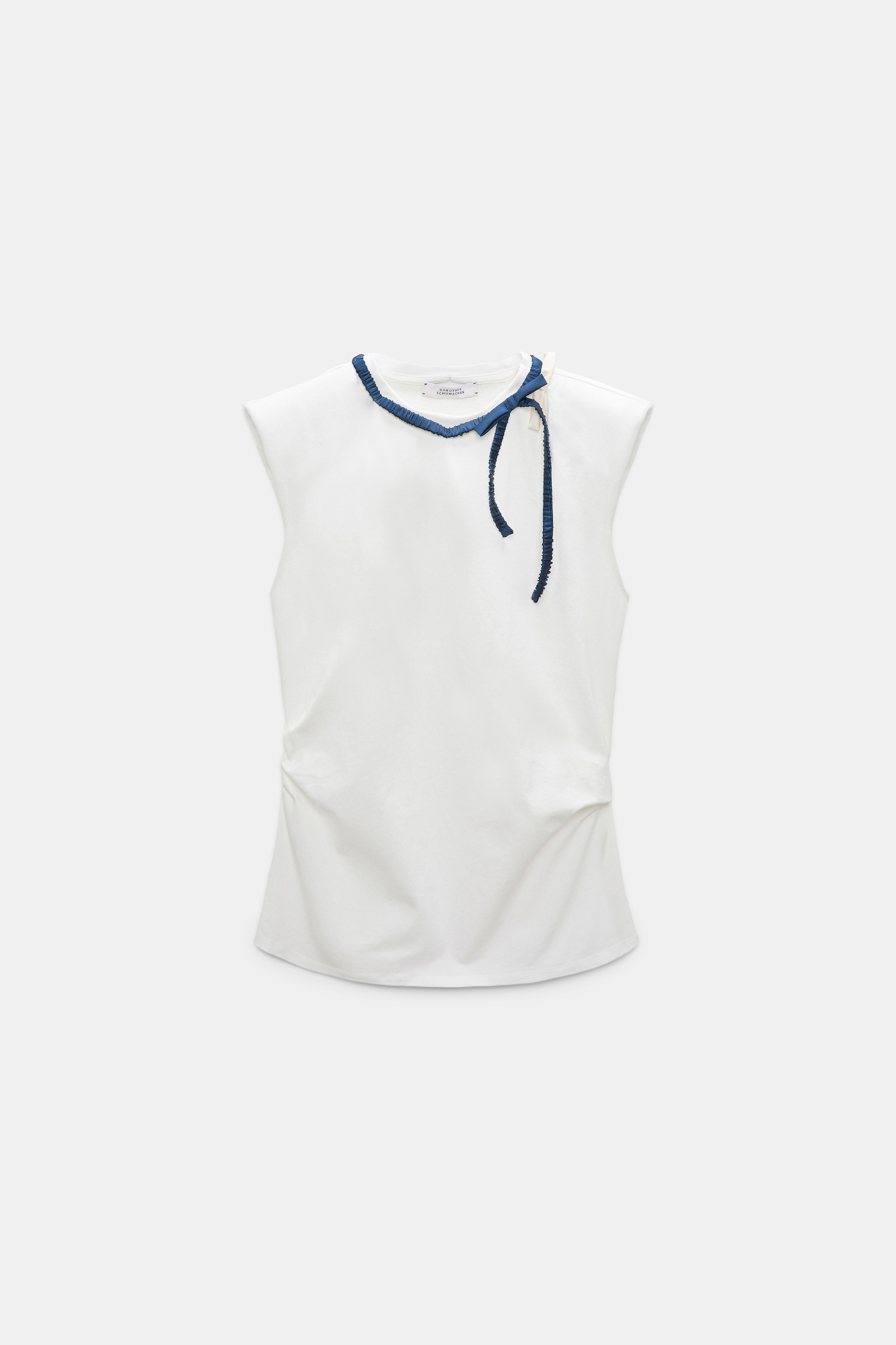 Dorothee Schumacher - T-Shirt Ecru Baumwolle Schleifendetail