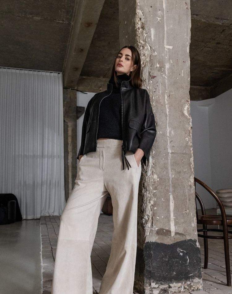 Ayasse - Lederjacke Dolly Black Oversize