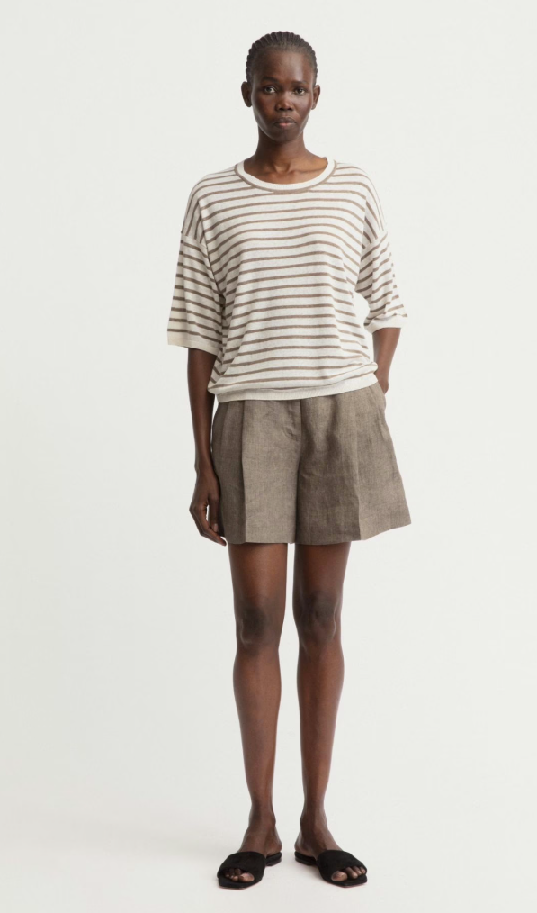 Iris von Arnim - Rundhalspullover taupe Stripes