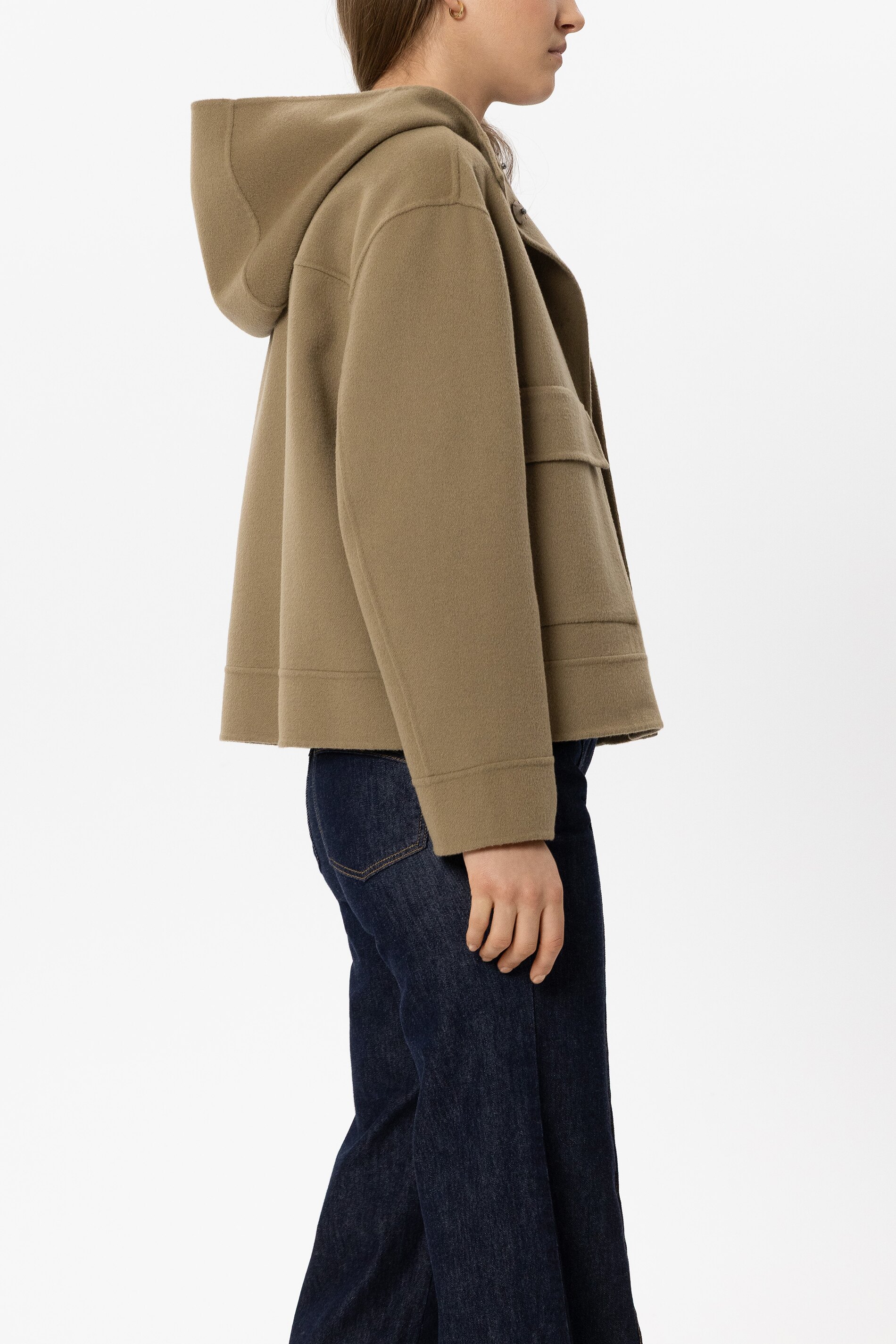 Luisa Cerano - Kapuzenjacke Salbei aus Wolle-Kaschmir-Mix