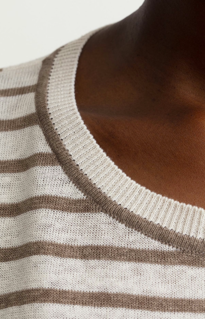 Iris von Arnim - Rundhalspullover taupe Stripes