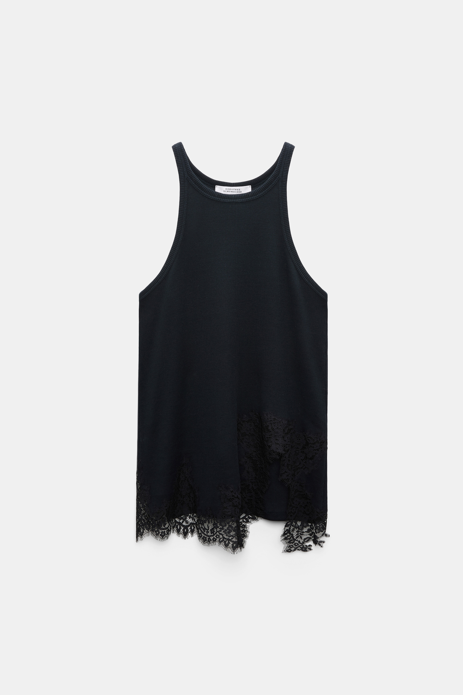 Dorothee Schumacher - Rippentanktop True Navy Baumwolle Spitze