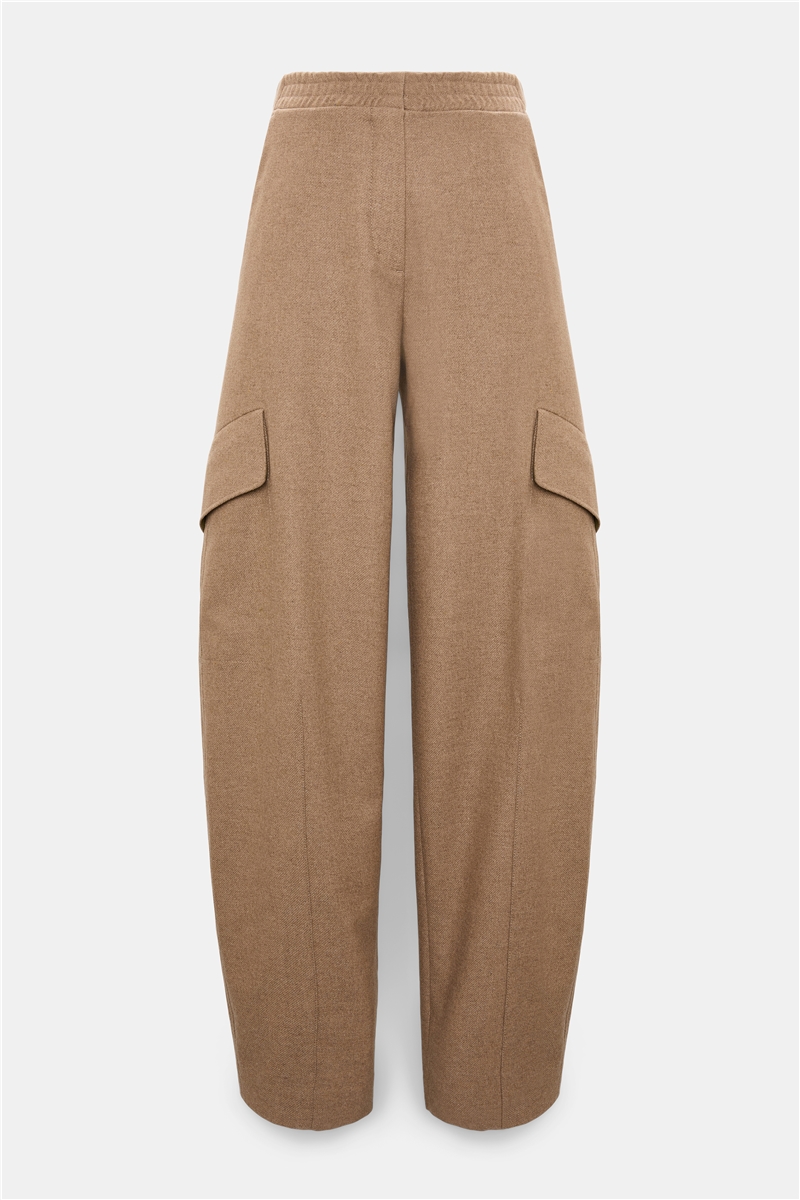 Dorothee Schumacher - Barrel Pants Light Softness Porcini Woll-Flanell