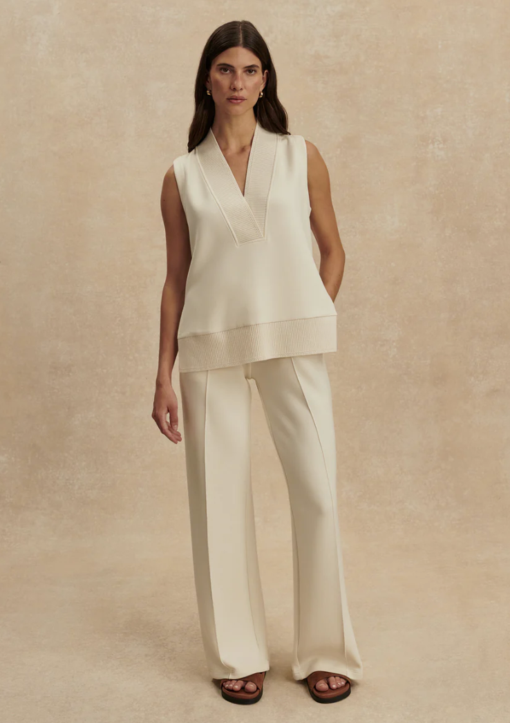 Varley - Tank Top mit V-Ausschnitt off white