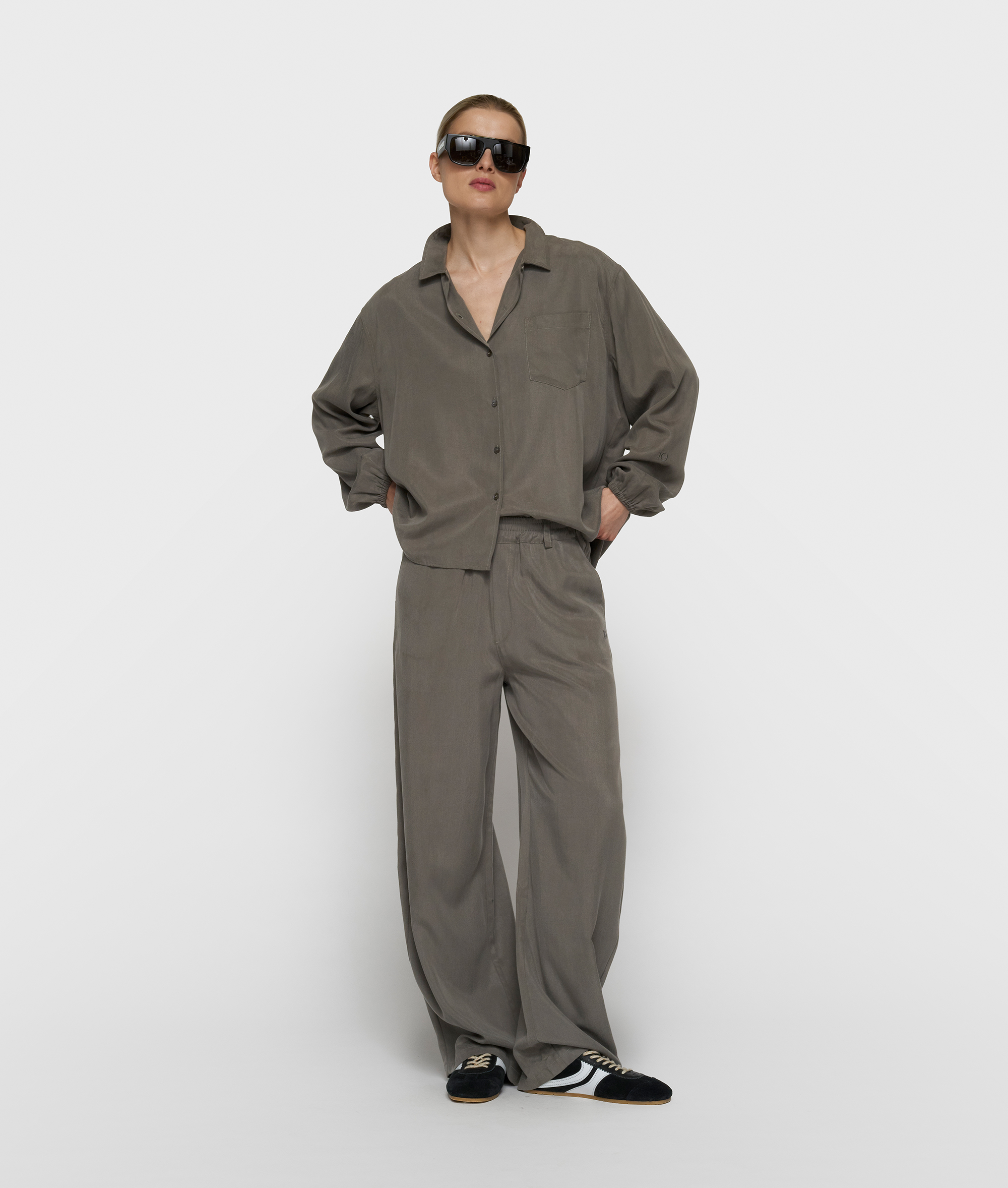 10 Days - Banana Pants Lyocell Dark Fog Relaxed Fit