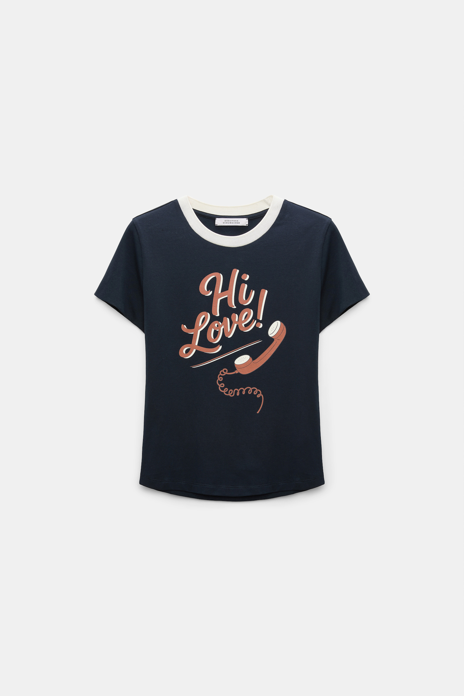 Dorothee Schumacher - Printshirt Navy Red Baumwollmix HI LOVE