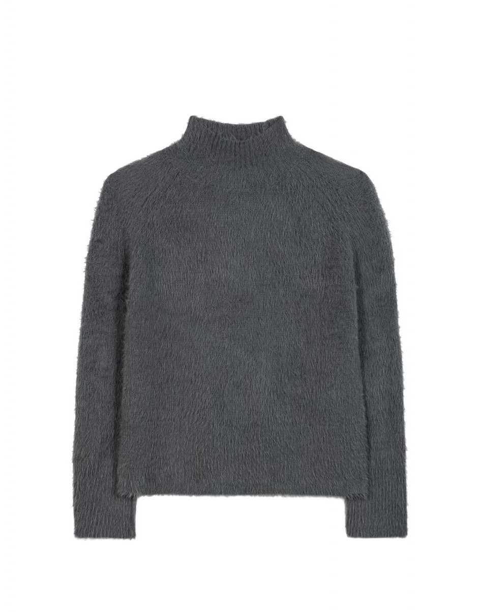 Luisa Cerano - Pullover in Felloptik urban grey