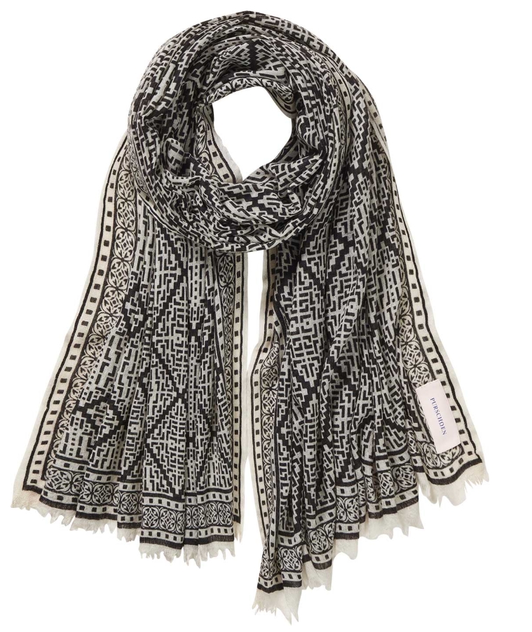 Pur Schoen - Kaschmirschal Veneziano Woven – Black