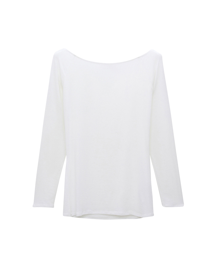 Dorothee Schumacher - Langarmshirt aus elastischem Jersey off white