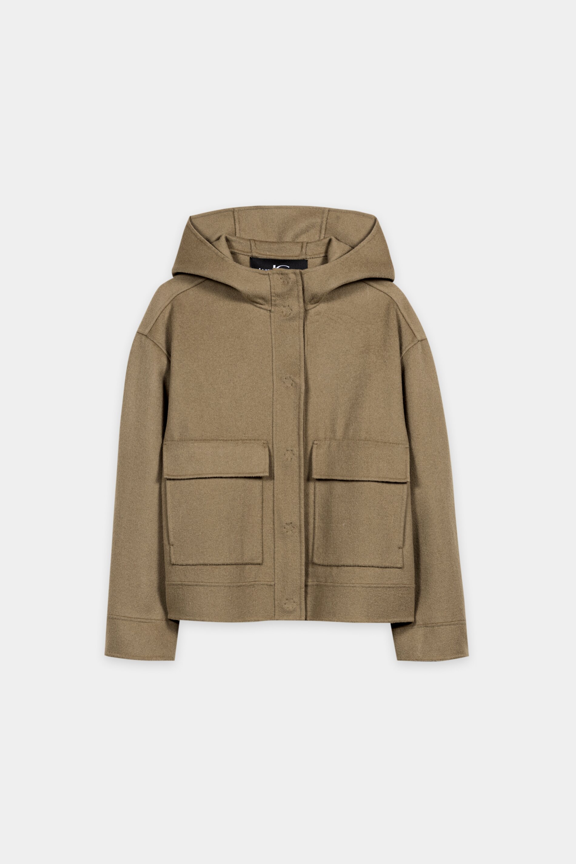 Luisa Cerano - Kapuzenjacke Salbei aus Wolle-Kaschmir-Mix