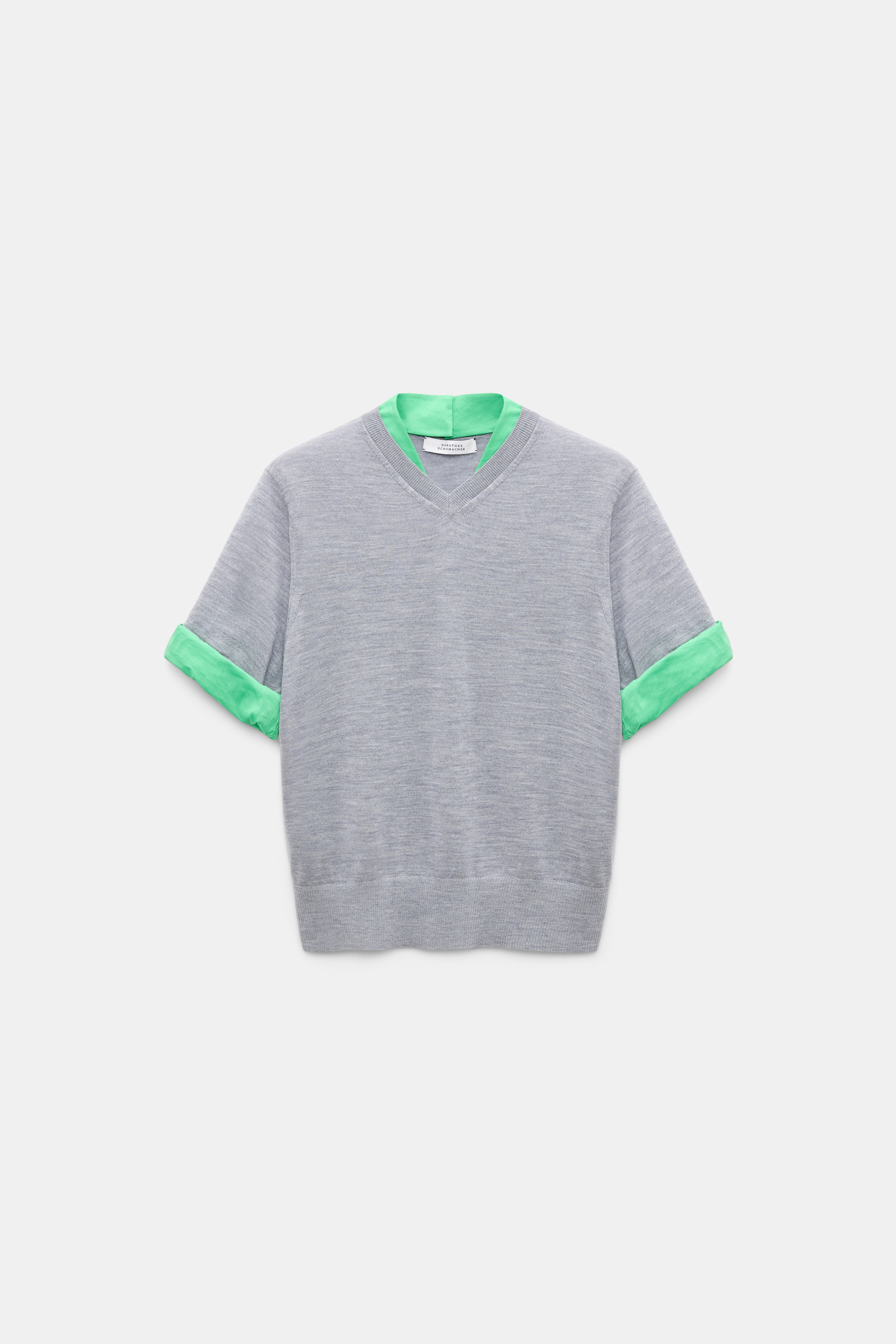Dorothee Schumacher - Merino Pullover Grey Mal Patch Layering-Look