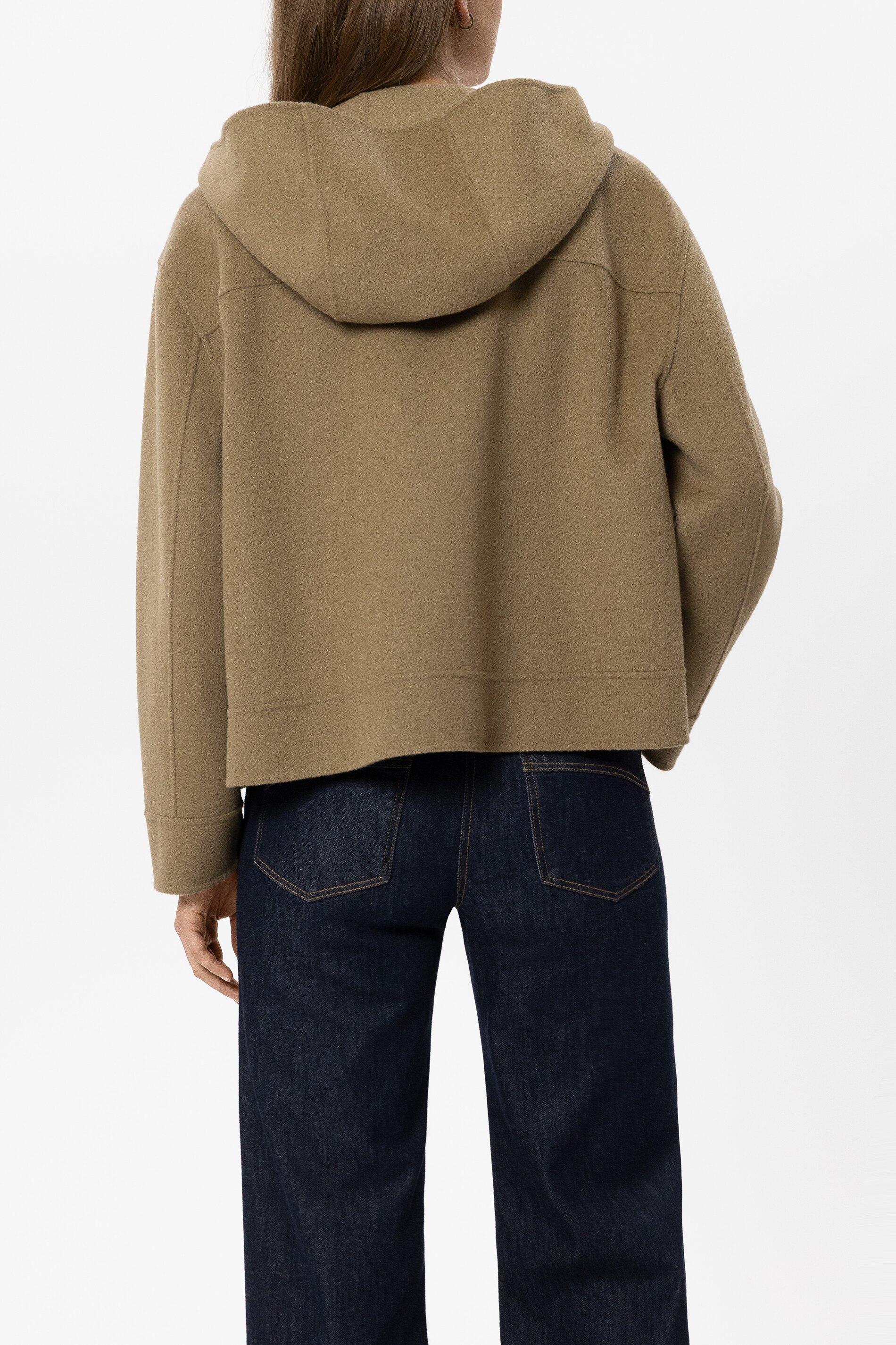 Luisa Cerano - Kapuzenjacke Salbei aus Wolle-Kaschmir-Mix