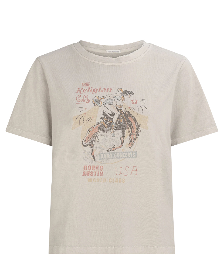 True Religion - T-Shirt Crew Rodeo palebeige