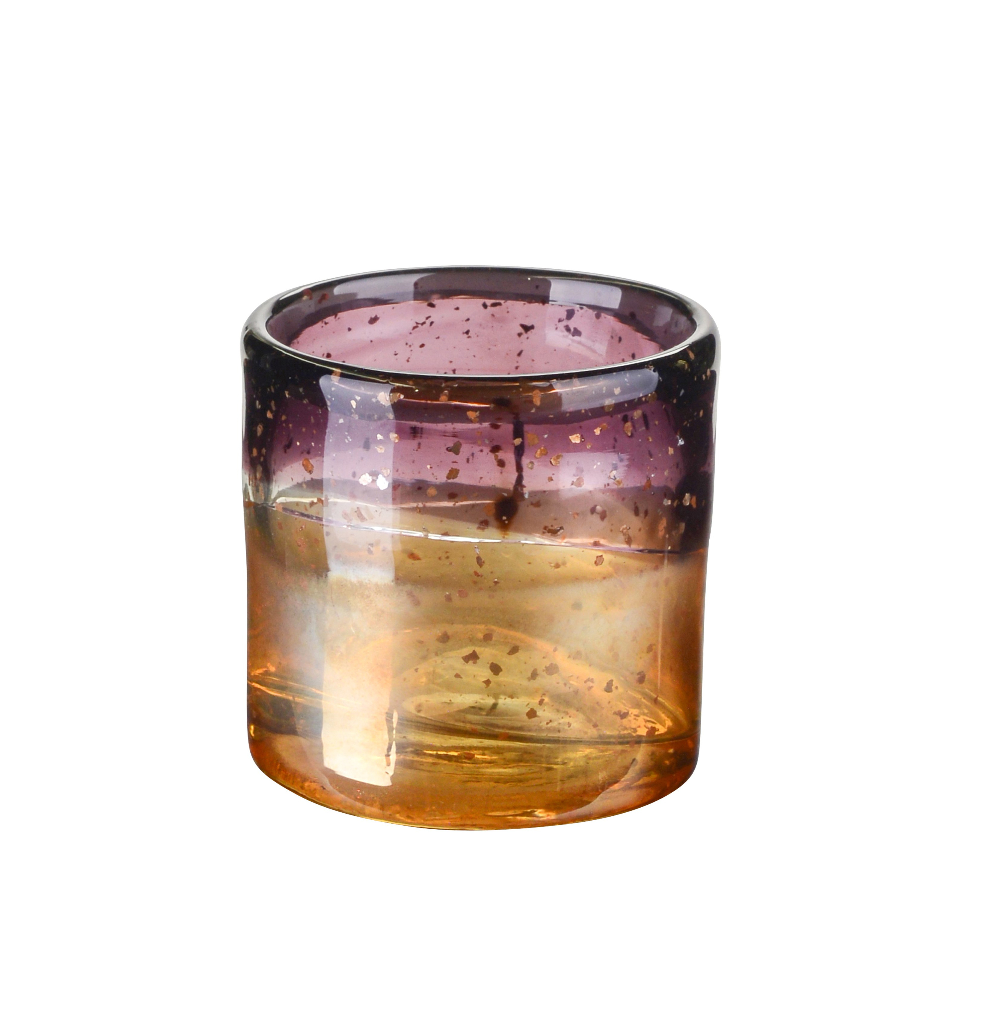 Linen Windlicht klein orange lila