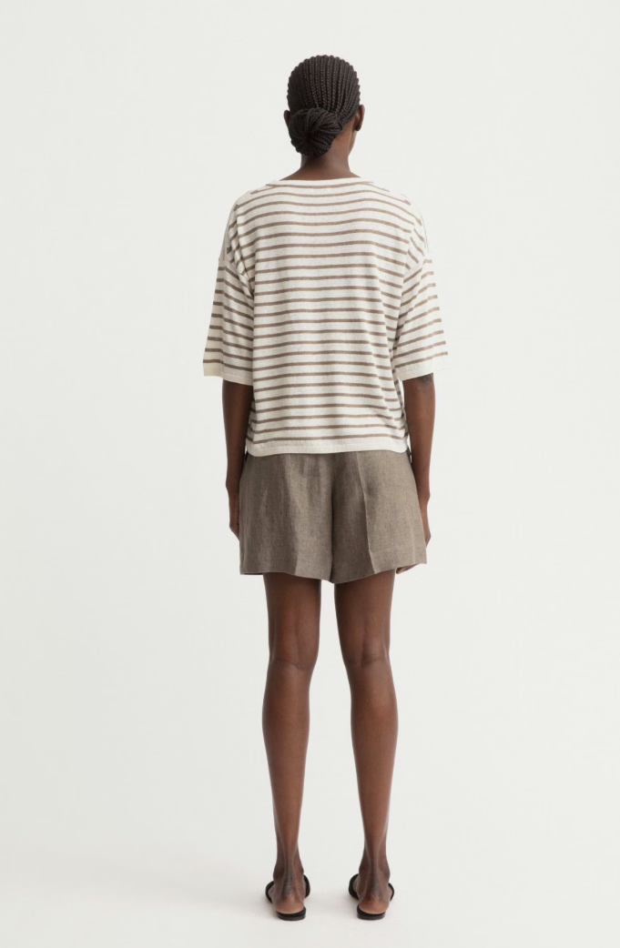 Iris von Arnim - Rundhalspullover taupe Stripes