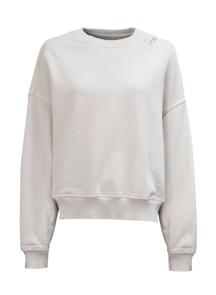 True Religion - Sweater Crew Embro palebeige