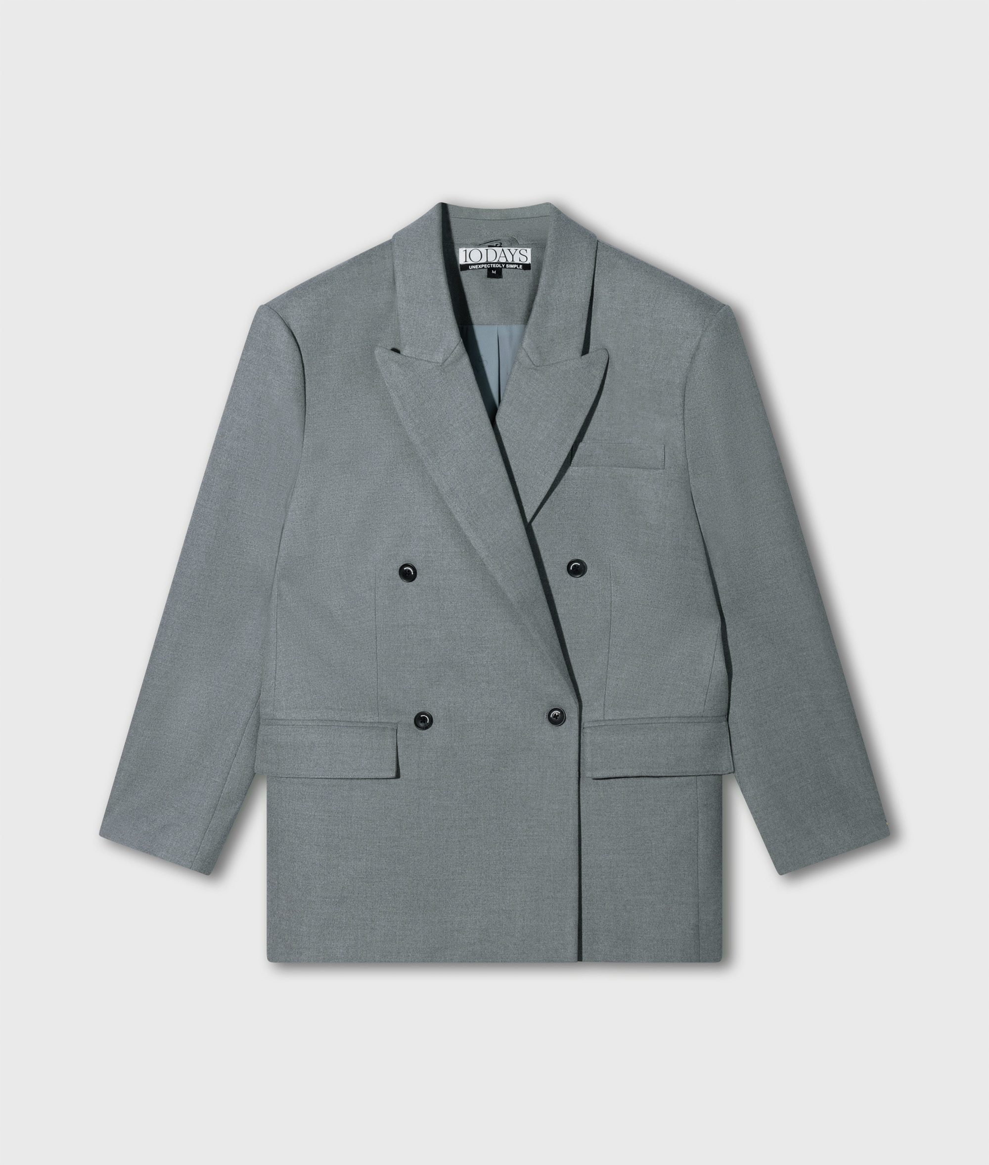 10 Days - Oversize Blazer Grau aus Viskose-Mix