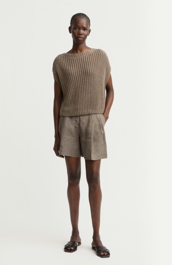 Iris von Arnim - Kurzarm Pullover taupe