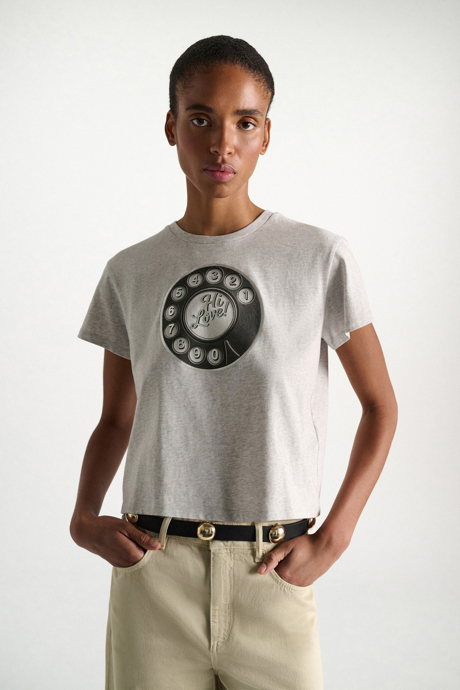 Dorothee Schumacher - Printshirt Grau Baumwolle Metallic-Print