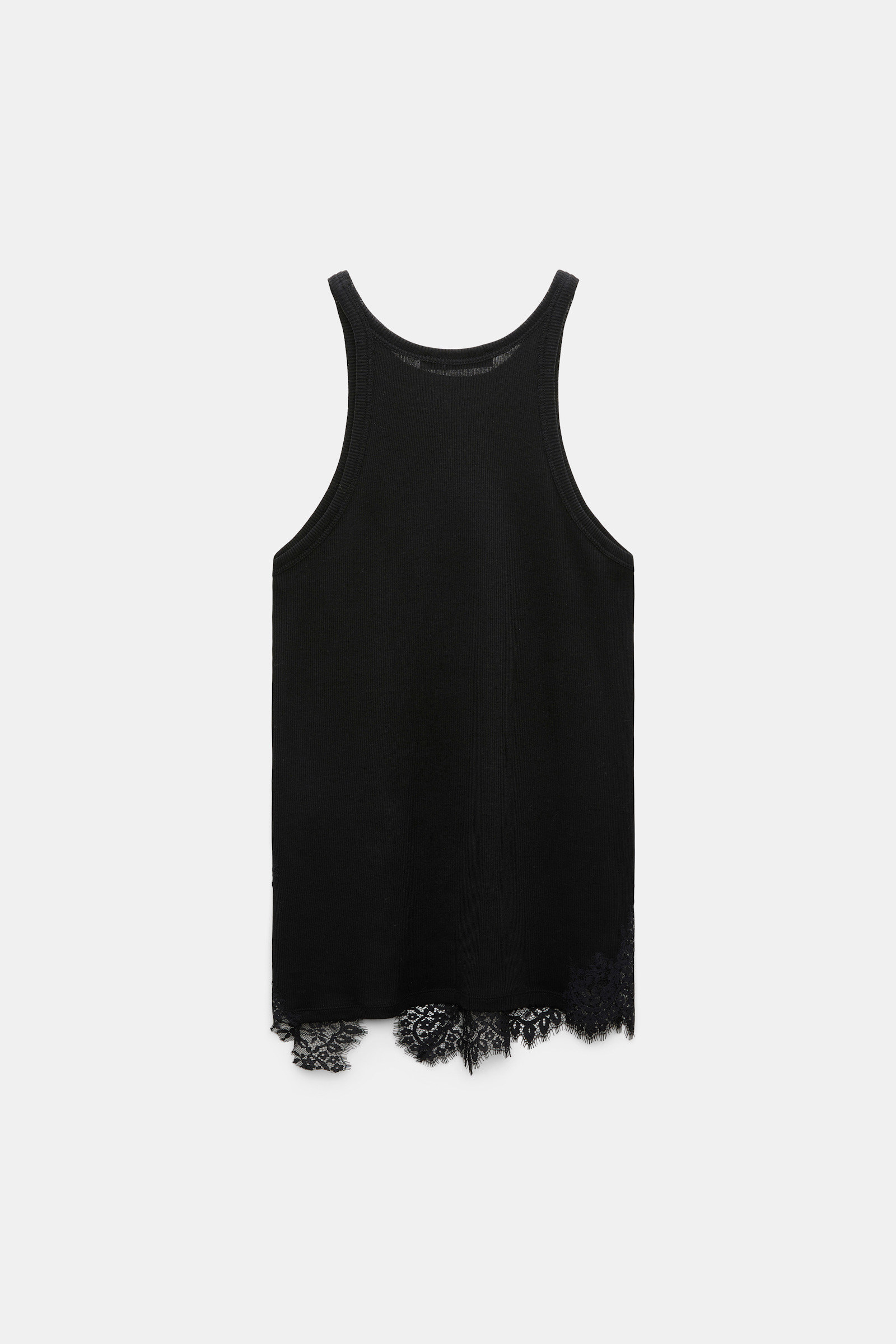 Dorothee Schumacher - Rippentanktop Black Baumwolle Spitze