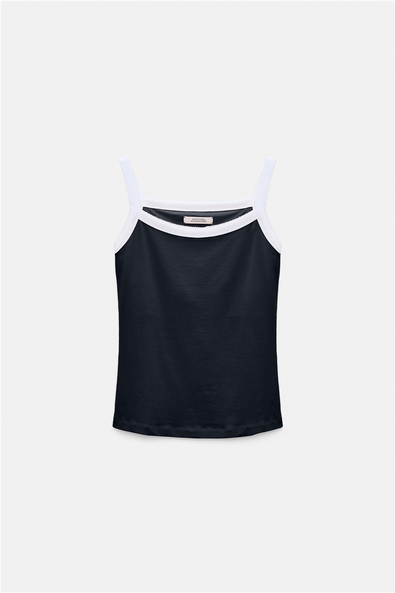 Dorothee Schumacher - Trägertop mit kontrastierendem Einfass black