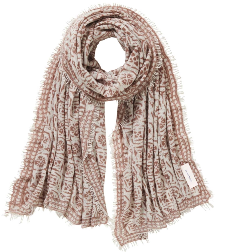 Pur Schoen - Kaschmirschal Kaleidoskop – Eisblau Asphalt bedruckt