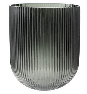 Glaskübel mit Struktur grau 20 Ø 24h