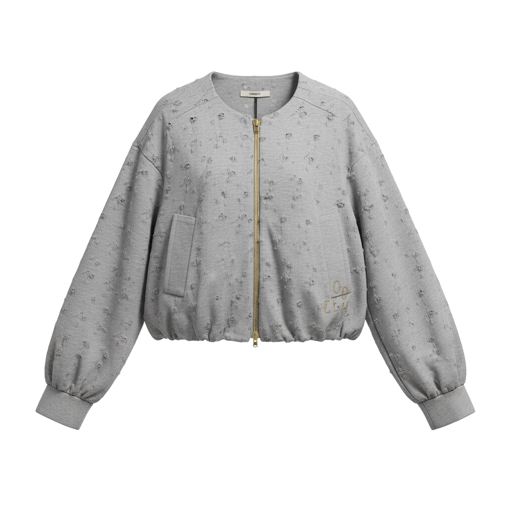 ODEEH - Sweatjacke mit strukturierter Oberfläche