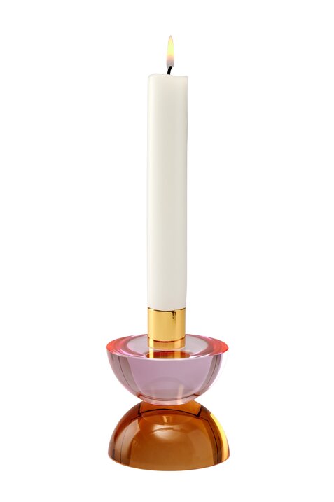 Dioptrics Kristallglas Kerzenhalter Cabochon doppelt