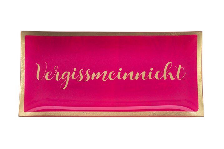 Love Plates Glasteller  L Vergissmeinnicht neon pink