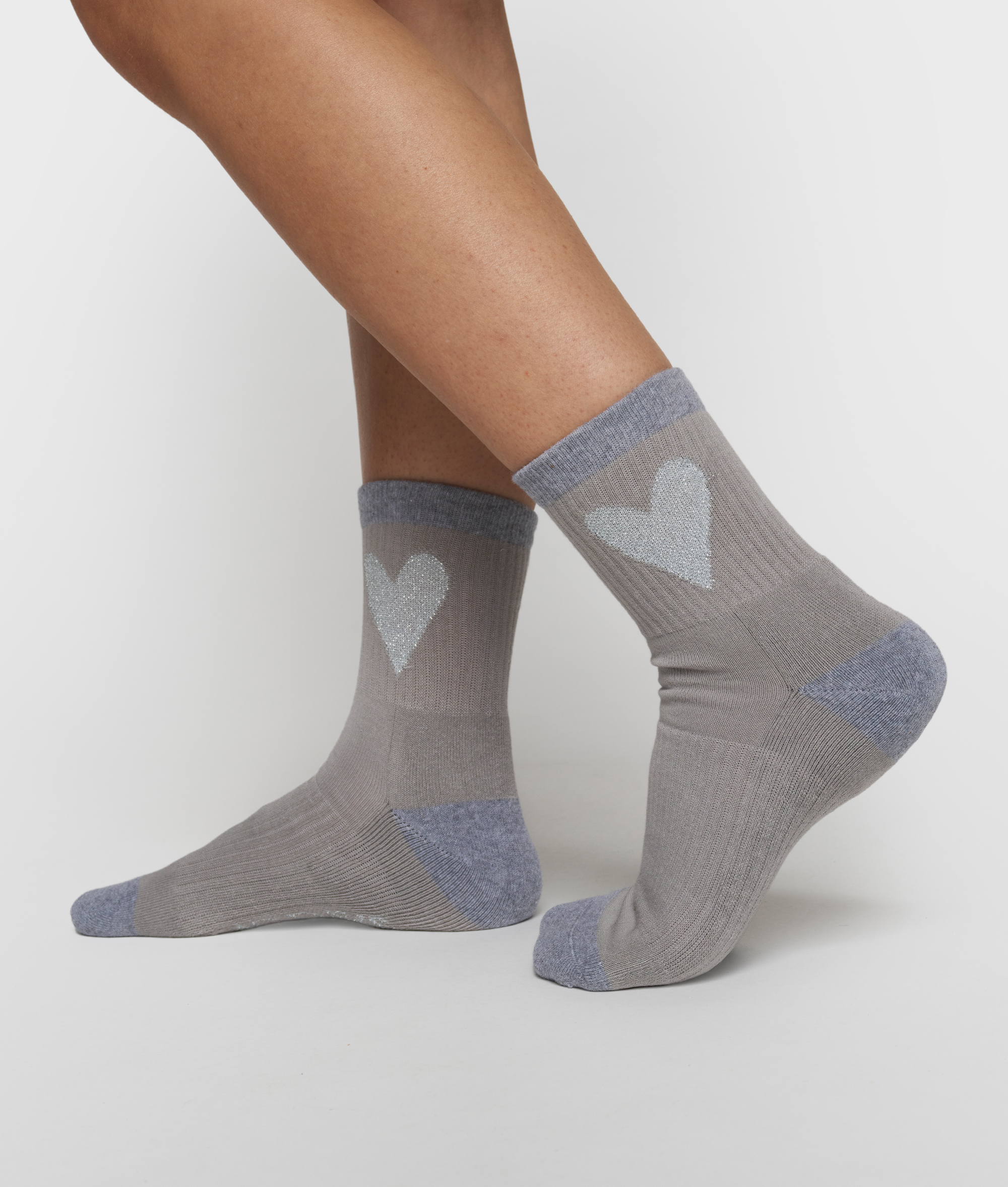 10 Days - Heart Socken Stone Gerippt mit Lurex