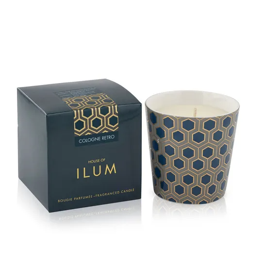 House of Ilum - Dufkerze in Keramikbecher 250gr. "Cologne Retro"