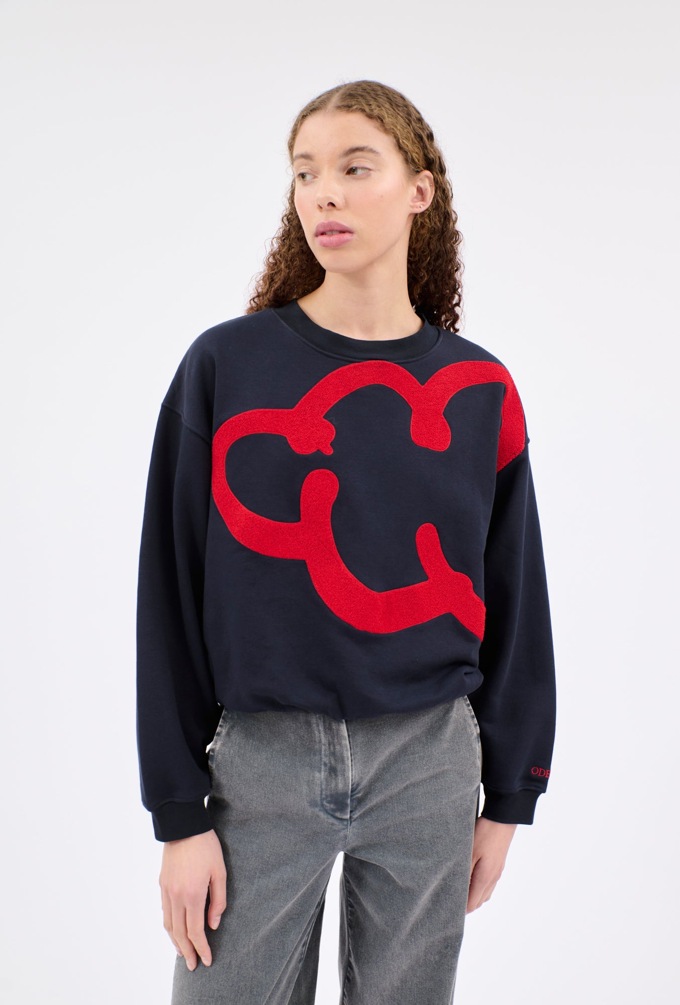Odeeh - Sweatshirt Lipstick Dunkelblau aus Organic Cotton French Terry
