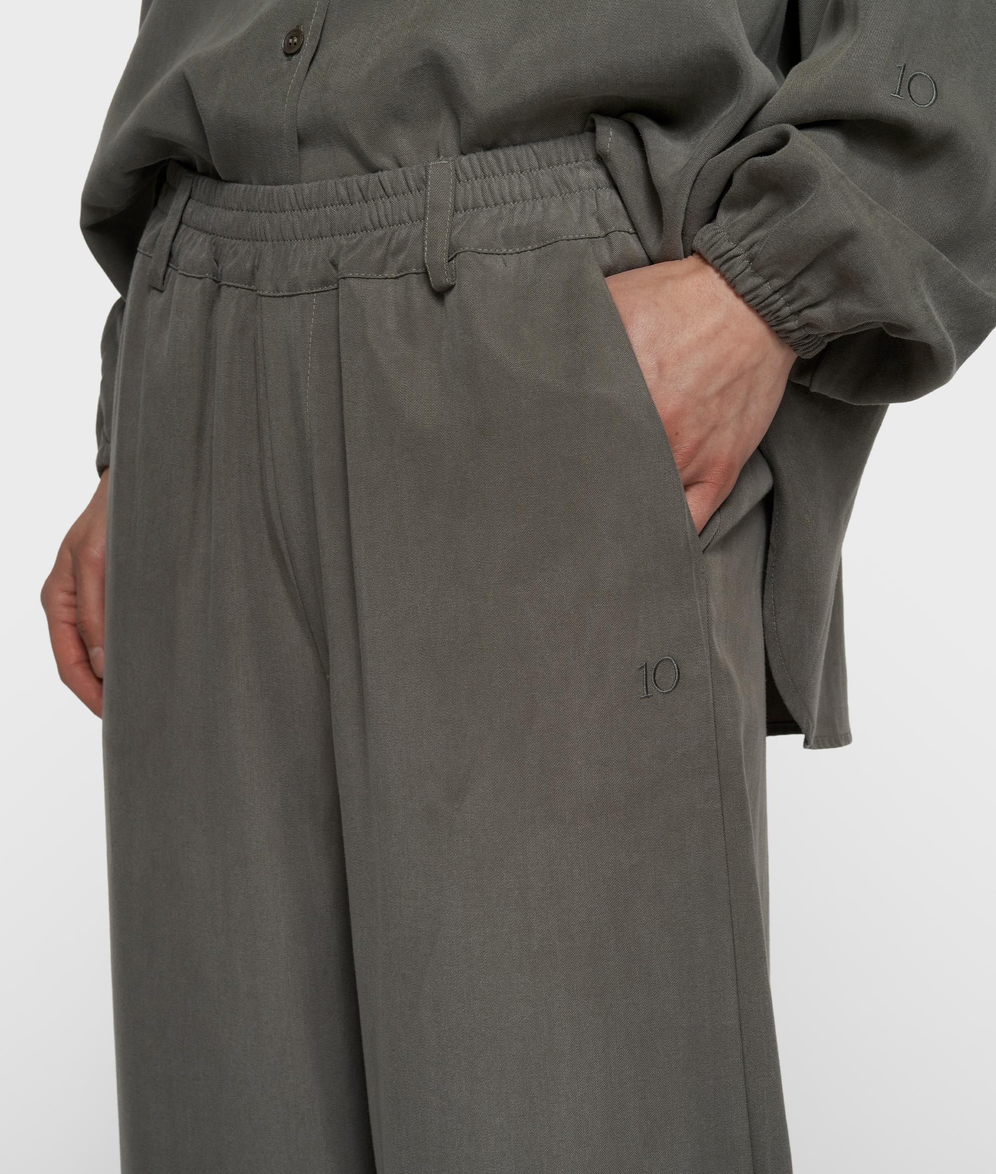 10 Days - Banana Pants Lyocell Dark Fog Relaxed Fit