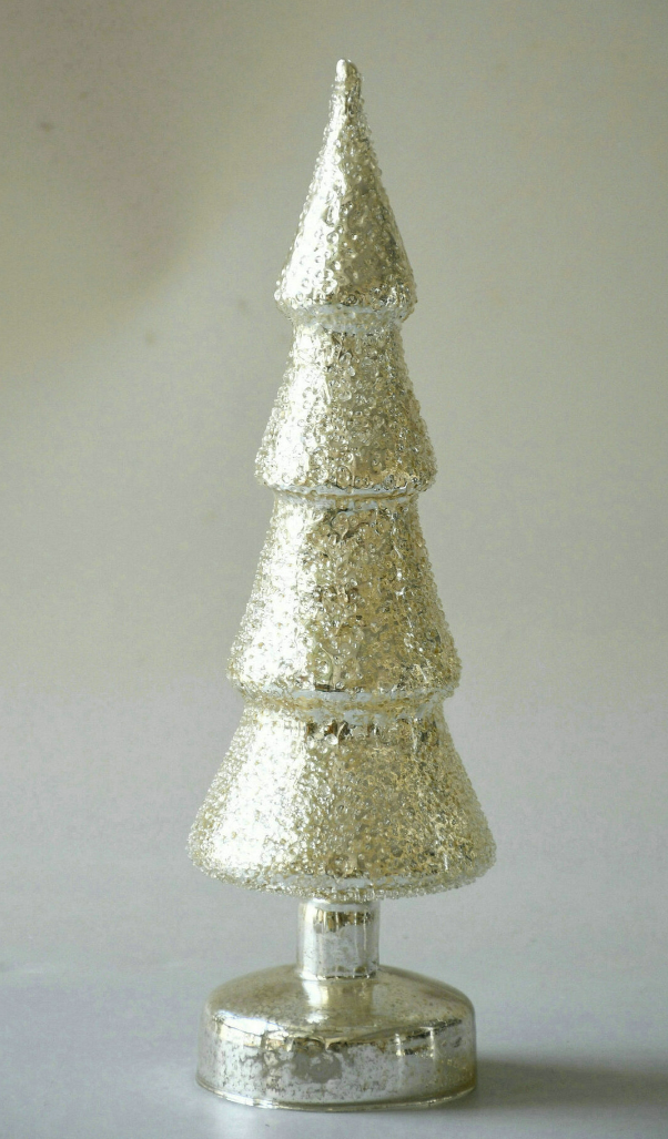 Glasbaum mit Fuß 32,5 cm H silber