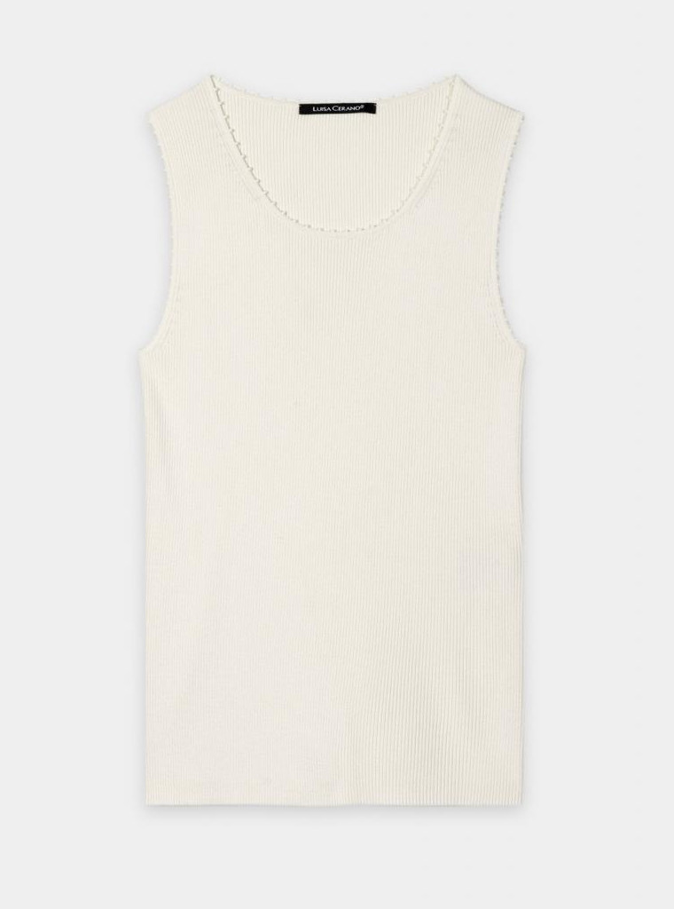 Luisa Cerano - Trägertop mit Picot Kante milk