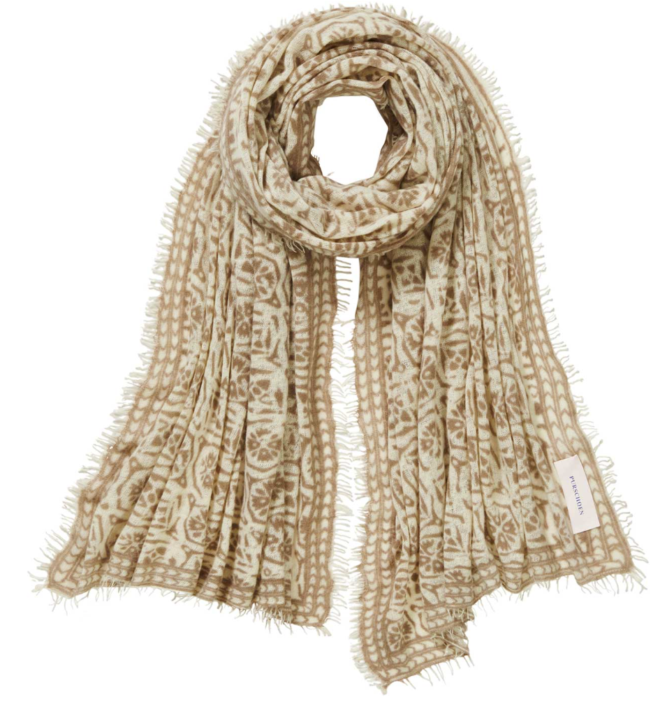 Pur Schoen - Kashmirtuch Kaleidoskop natural kiesel